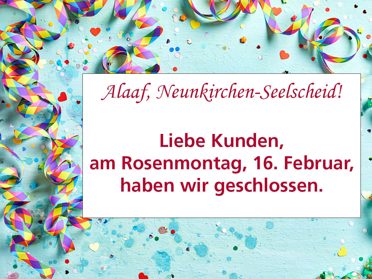 Karnevalsöffnungszeiten